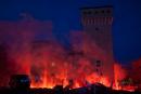 L'incendio (finto) della Rocca